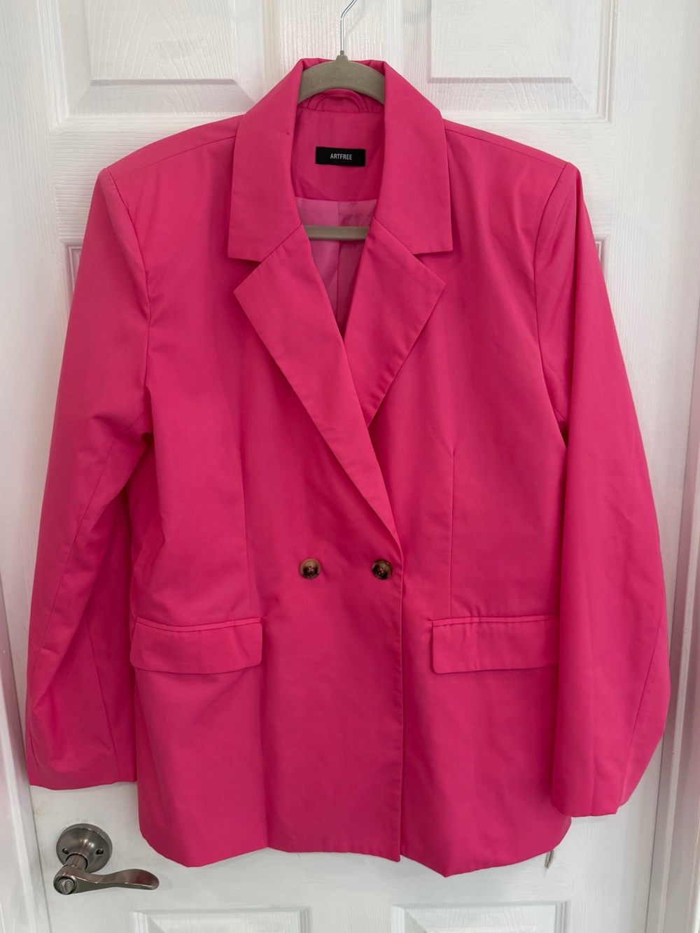 ARTFREE Pink Double-Breasted Blazer